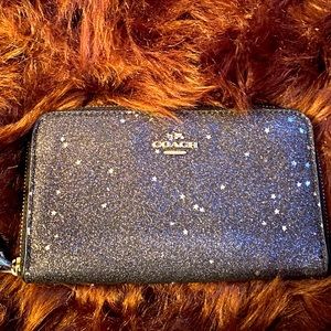 Coach Black Glitter Wristlet Wallet